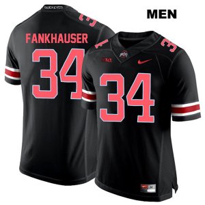Men's NCAA Ohio State Buckeyes Owen Fankhauser #34 College Stitched Authentic Nike Red Number Black Football Jersey PH20E35XO
